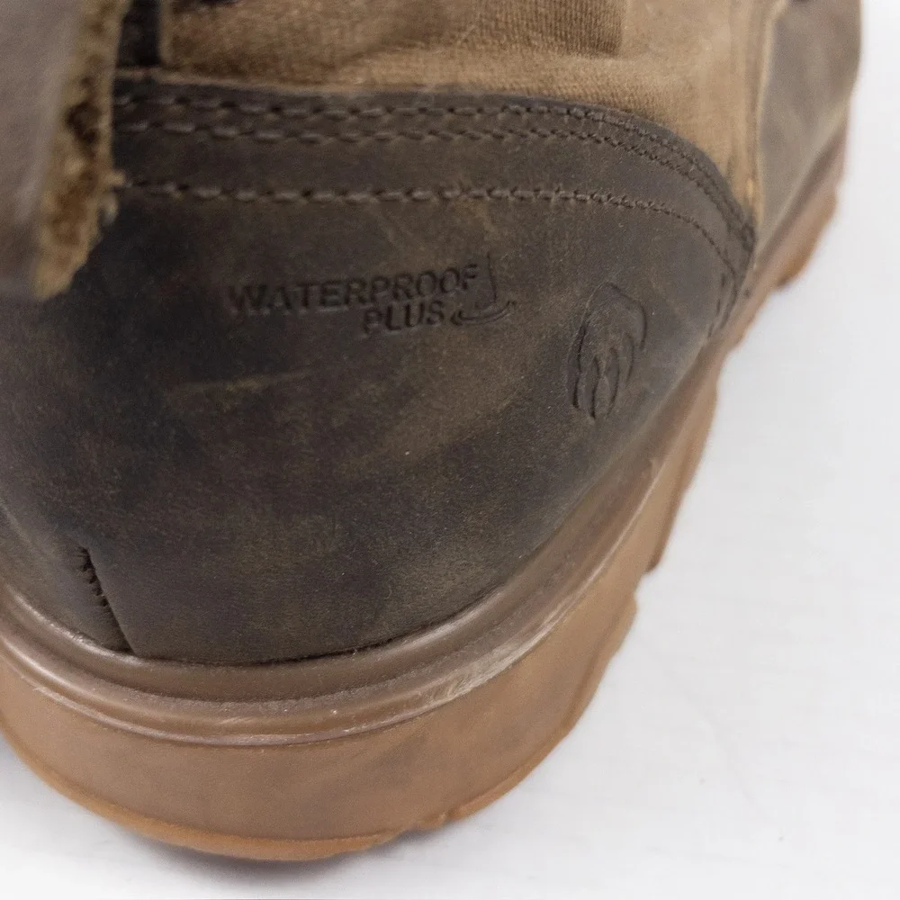 Wolverine Drummond Boot Mens 12 Brown Leather Canvas Waterproof‎ Work Utility